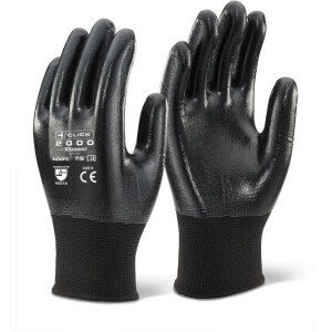 Nitrile Fully Coated Polyester Gloves Black