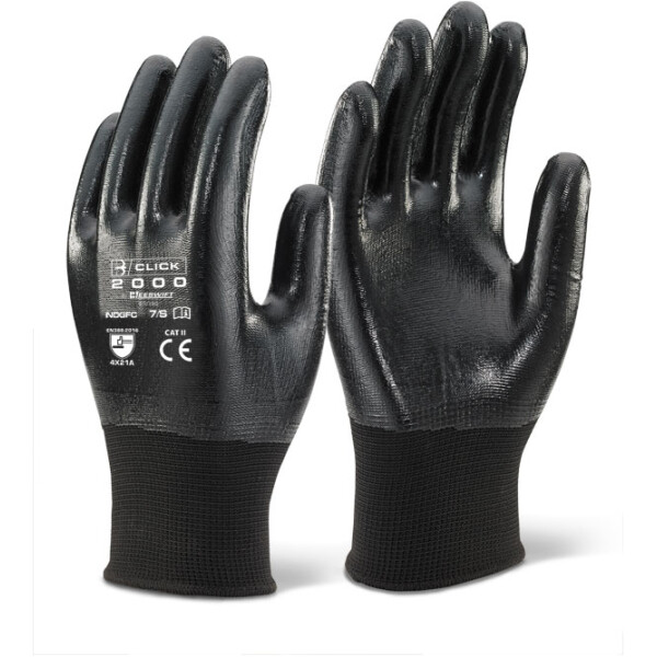 Nitrile Fully Coated Polyester Gloves Black