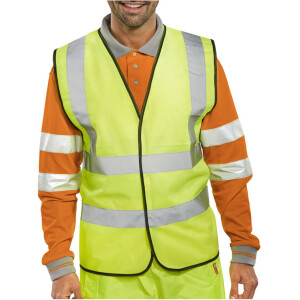 Waistcoat High Vis Branded Yellow